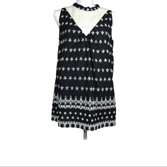 NEW With Tags PLEIONE Black/White Embroidered Tank Top Size XS - Picture 2 of 14